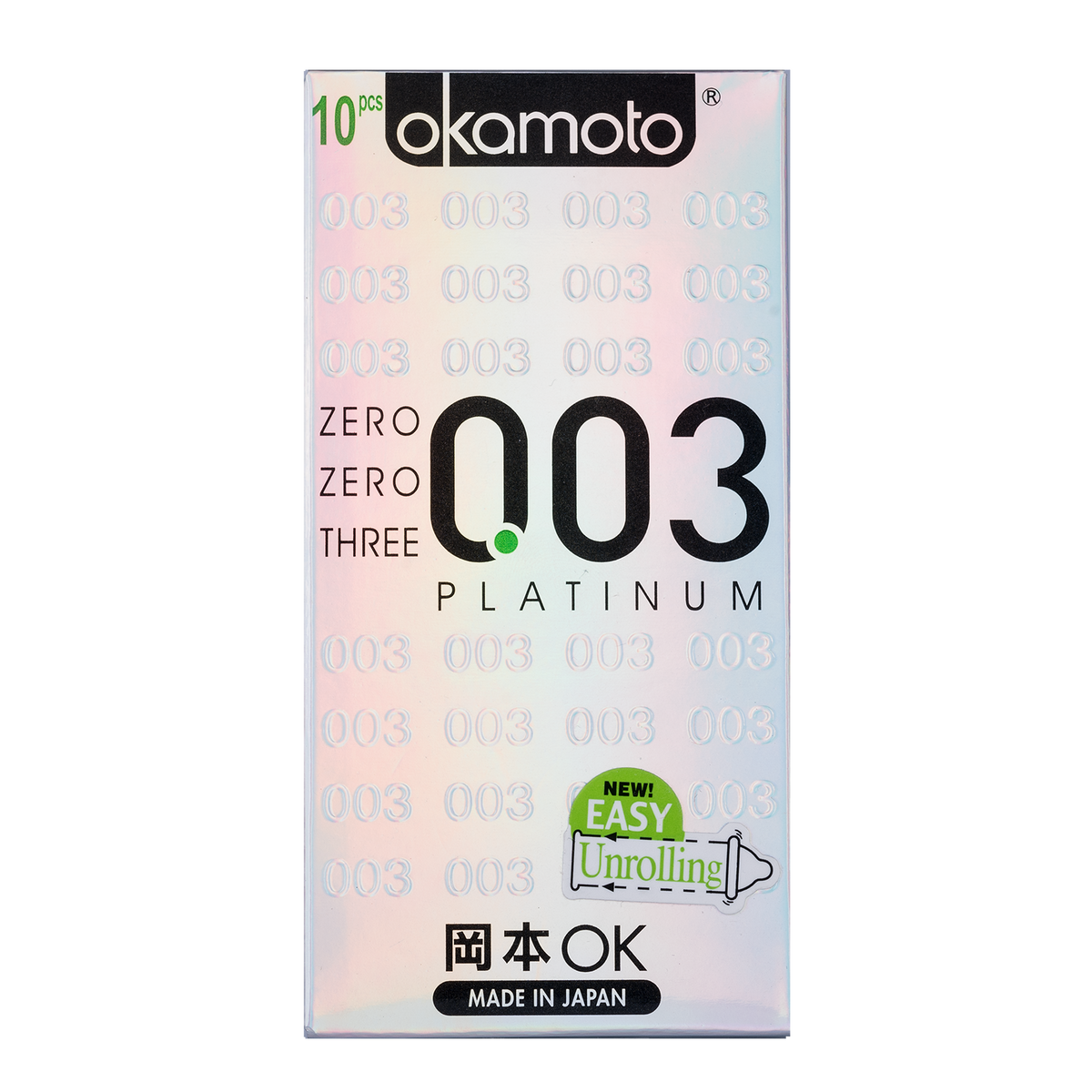Okamoto 001 Polyurethane Condoms (3pcs X 10 Boxes) - Ultra Thin, Lubricated