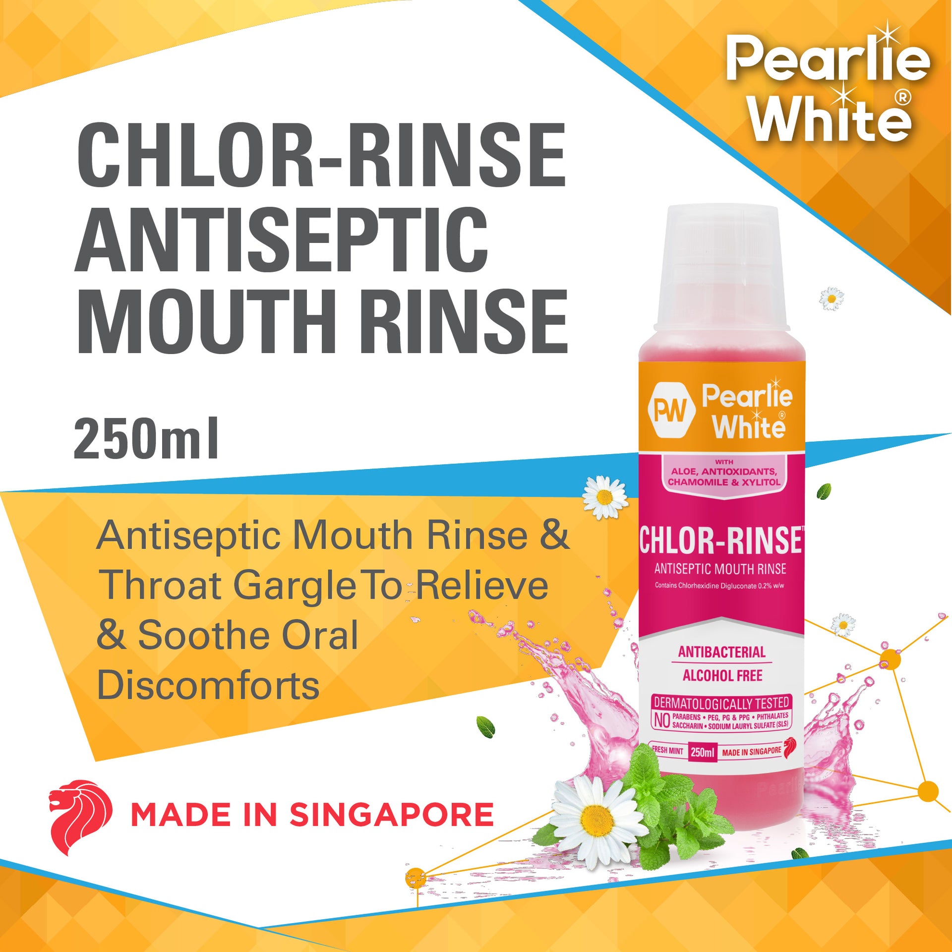 Pearlie White Chlor-Rinse Mouth Rinse | ShopCorlison Singapore