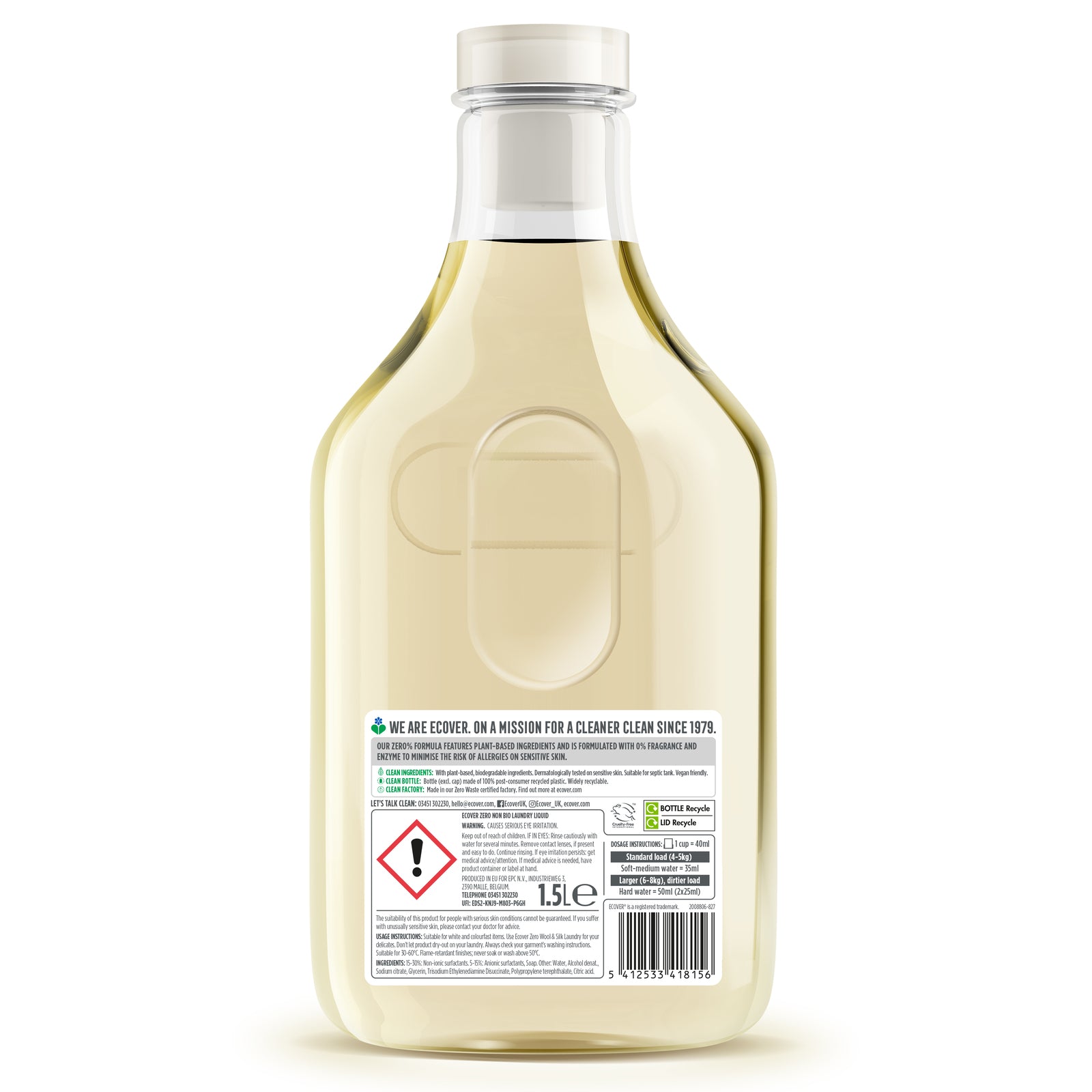 Buy Ecover Zero Laundry Liquid 1.43L ShopCorlison Singapore